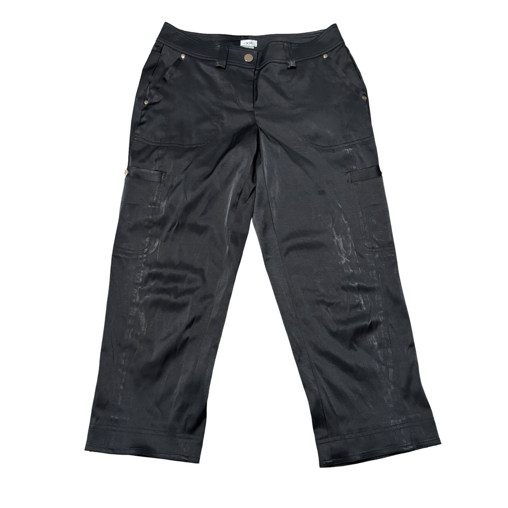 Cache High Waist Waxed Cropped Pants Black Size 4 - 30 x 24
